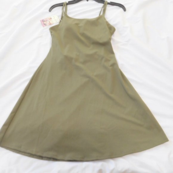 New HALARA THAT TIKTOK BRAND Dark Olive Dark Navy Green Small Women DRESS - Picture 3 of 8